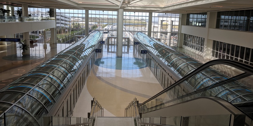 An image of the terminal at Orlando International Airport in the USA.