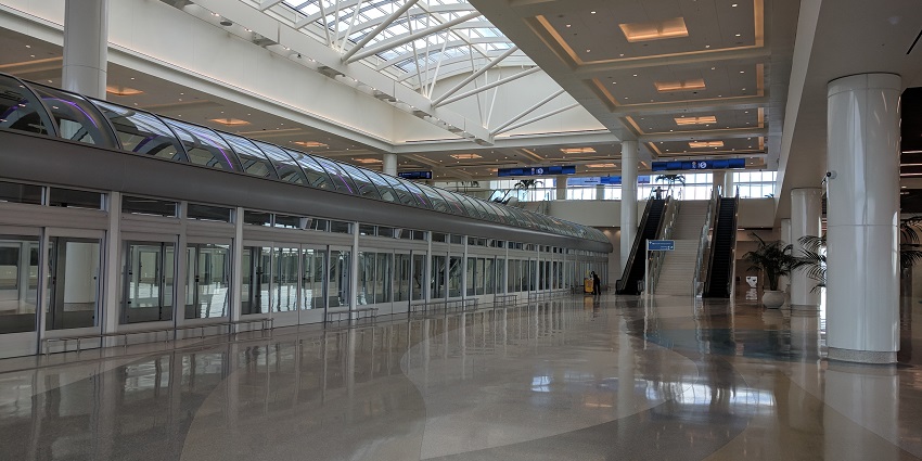 An image of Orlando International Airport, a famous airport in Orlando with modern facilities.