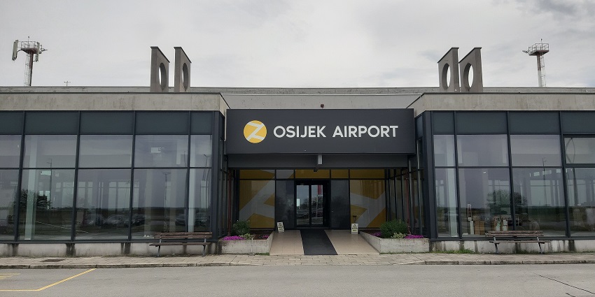 A view of Osijek Airport in eastern Croatia with a modern terminal and easy access to the city.