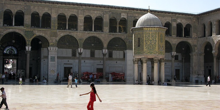 The Umayyad Mosque in the Old City of Damascus, the Great Mosque of Damascus