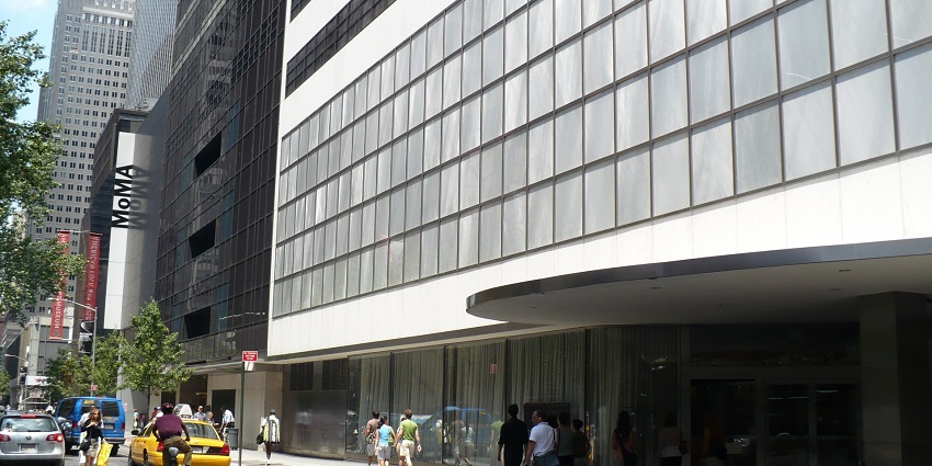 An exterior view of the Museum of Modern Art, New York City.