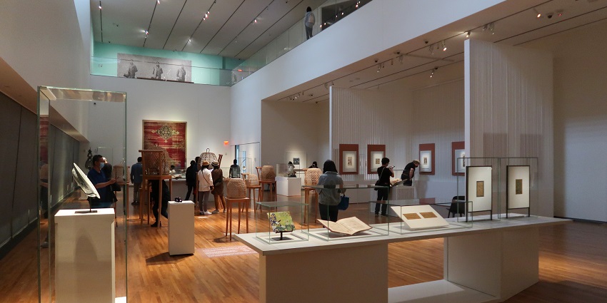 An image of the exhibit at the Aga Khan Museum showcasing stunning art and cultural artefacts.