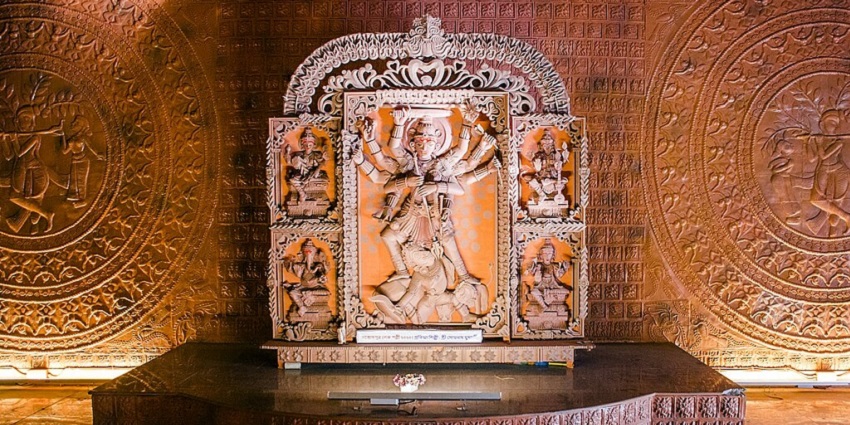 A picture of Durga Idol in Durga Museum Kolkata, with a mesmerising view.