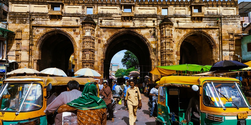 Image of Teen Darwaza, Gandhi Road, Old City, Bhadra, Ahmedabad, Gujarat, India