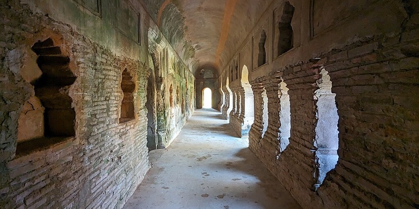 Worn-out structure of one of the monuments in Sivasagar Town in Assam