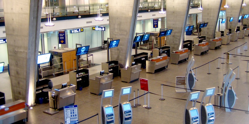 An image of the inner view of Montreal Pierre Elliott Trudeau International Airport in Montreal.