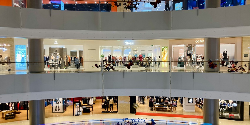 Image of a shopping mall floors with showrooms in a line - Shopping Malls in Varanasi