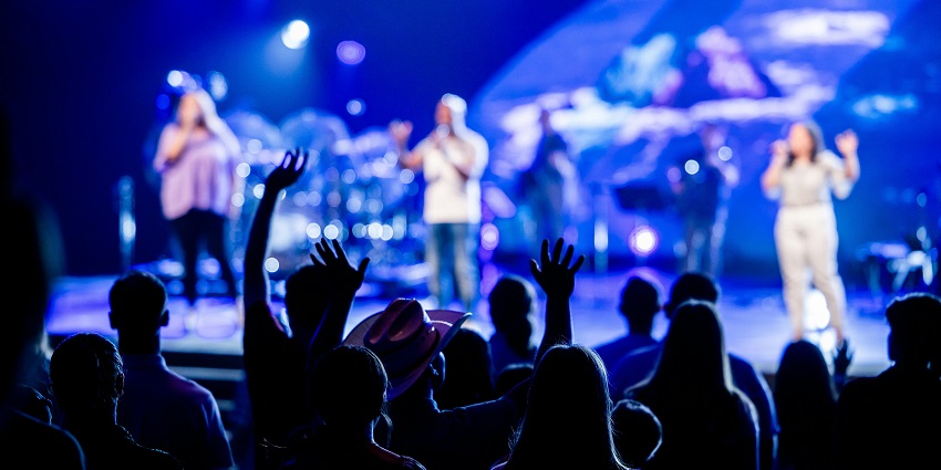 Artists performs live at POP Montreal, captivating the audience with an energetic show.