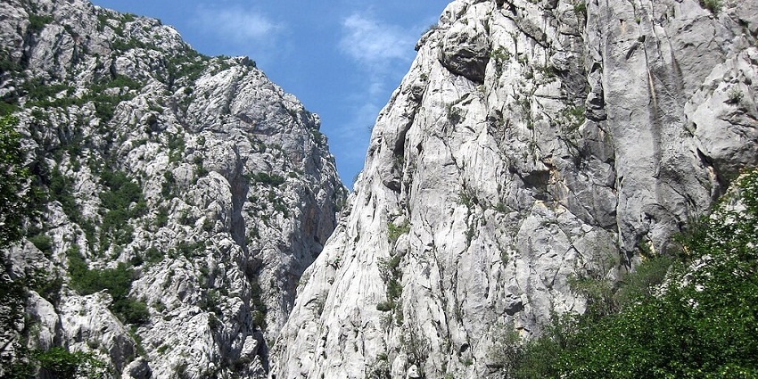 A picture of majestic mountain peaks at Paklenica National Park in Croatia