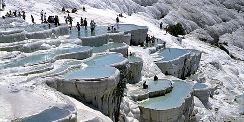Stunning white travertine terraces and ancient thermal springs are among the best places to visit as per the Turkey tour guide.