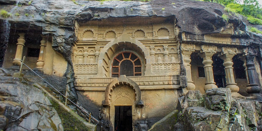 Pandavleni Caves amidst the lush greenery in Nashik.