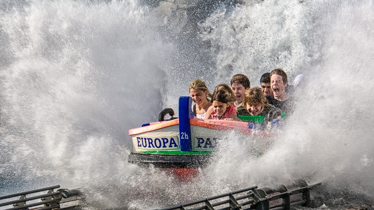 Children enjoying marvellous water rides at Asansol Water Park.