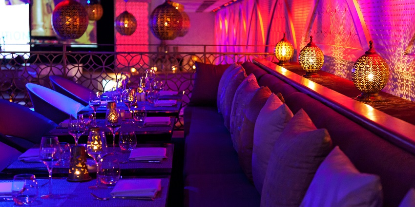 Nightlife in Riyadh at the chic lounge which offers Greek-inspired dishes and cozy seating.