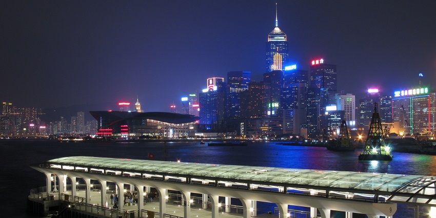 Image of Night Scene of Pier 9, Central Piers, Hong Kong