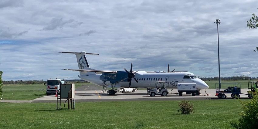 A picture of Pécs-Pogány Airport, one of the best regional domestic airport.