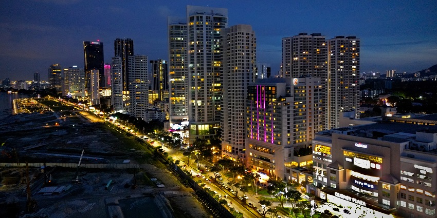 The skyline of George Town, Penang, included in this Malaysia travel guide.