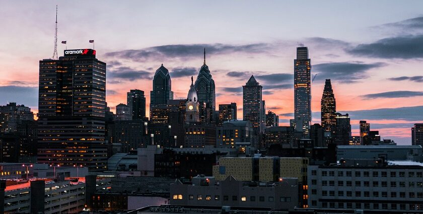 This is the top view of one of the Philadelphia music festivals that shows the crowd