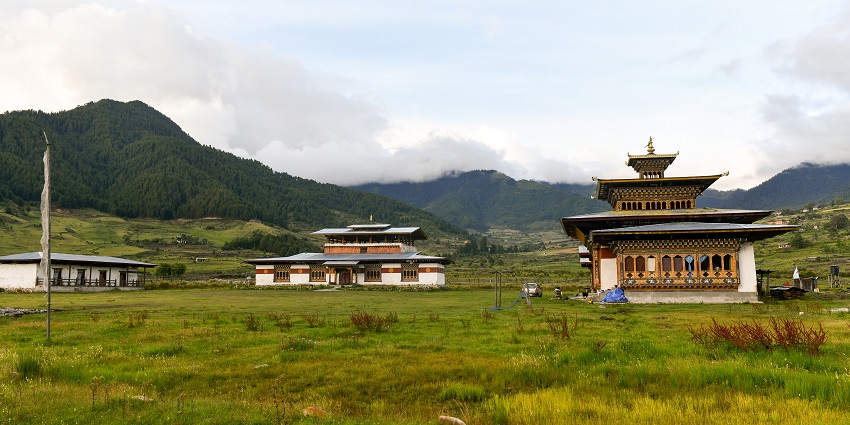Traditional structure Khewang Lhakhang is situated amid grassland in the Phobjikha Valley in Bhutan
Viewers of this file can see comments and suggestions