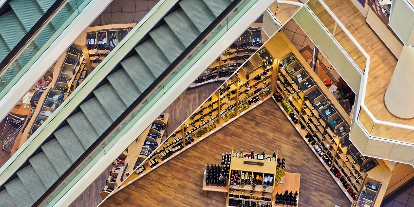 A view of the luxurious interior of Phoenix Palassio, one of the shopping malls in Lucknow.