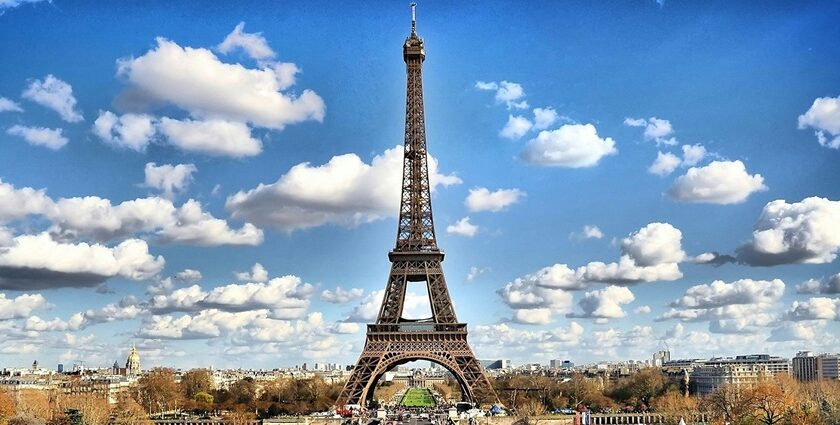 An iconic view of the Eiffel Tower which is one of the best places to visit in Paris.