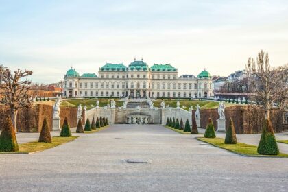 A vibrant view of Vienna's parks and gardens in spring, showcasing blooming flowers.