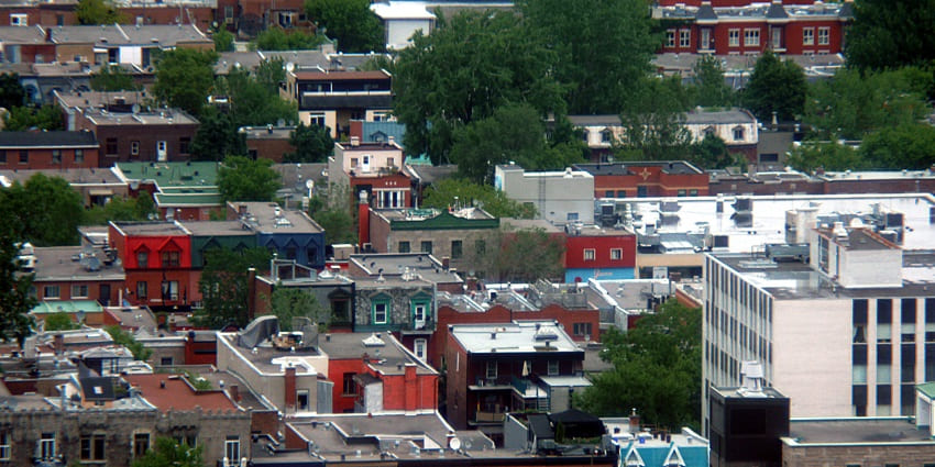 Plateau Mont-Royal Neighborhood with vibrant and multiple residential buildings