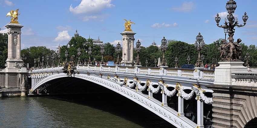 Catch a glimpse of Pont Alexandre III, an aesthetic place to visit in France.