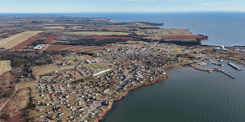 Aerial view of Prince Edward Island.