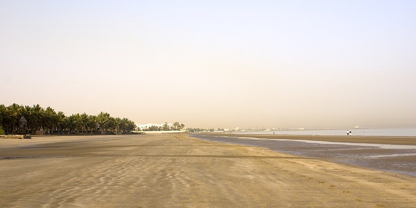 The popular beach in Muscat is ideal for relaxation and sunsets.