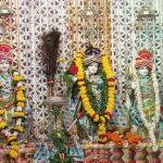 The divine idols of Radha Swami in Radha Swami temple.