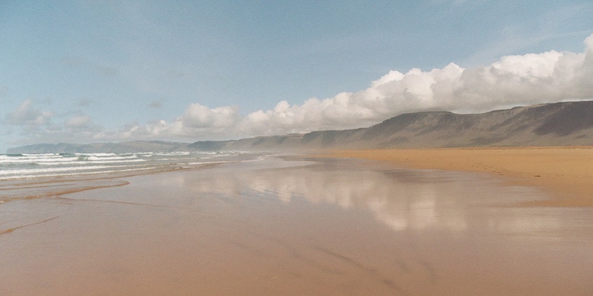Rauðisandur Beach in Iceland, known for its unique red sand and scenic coastal views.