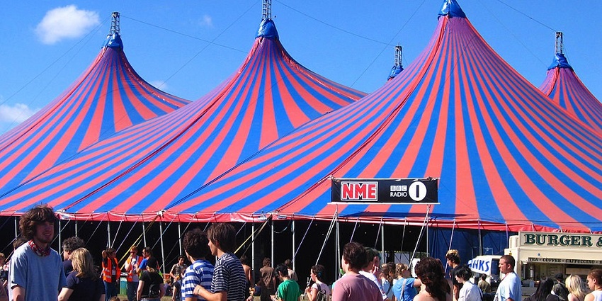 An image of the main stage at the Leeds festival, most popular among tourists.