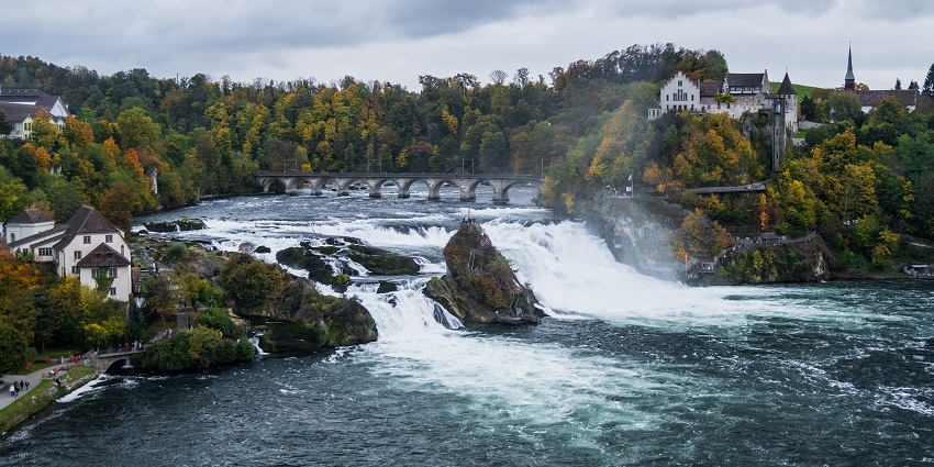 Marvel at the magnificent Rhine Falls, one of Switzerland's best spots in June