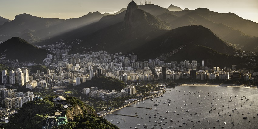 An evening at Rio de Janeiro, a popular place to visit in Brazil.