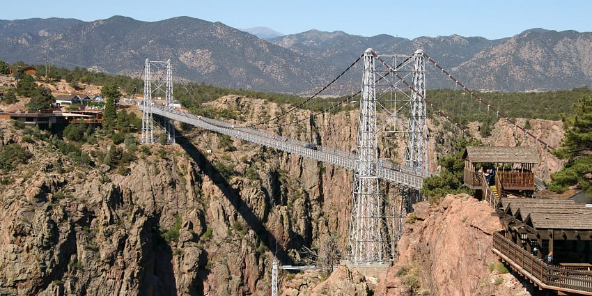 Suspension bridge with breathtaking views over a dramatic canyon.