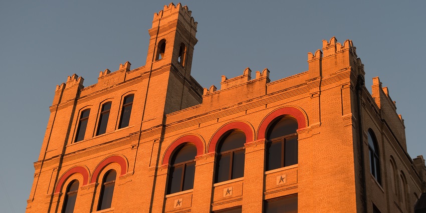 A view of the building of the San Antonio Museum of Art, the state's leading art museum in Texas.