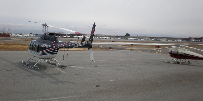 San Carlos Airport, one of the airports in San Francisco, with aircraft on the tarmac.