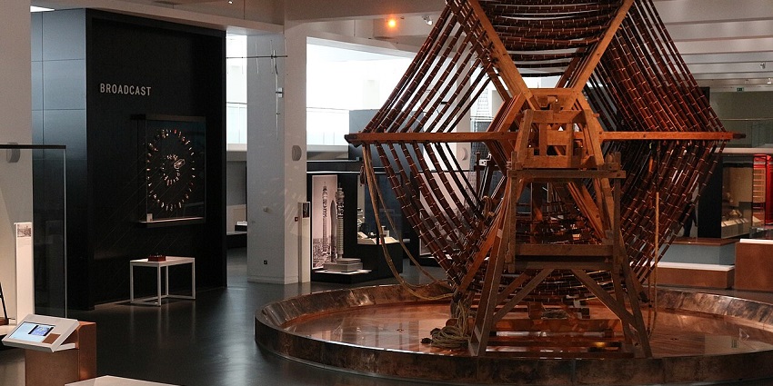 An image of the Science Museum London's information centre, a famous landmark.