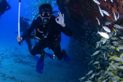 Scuba diving in Oman offers vibrant reefs, marine life, and adventure.