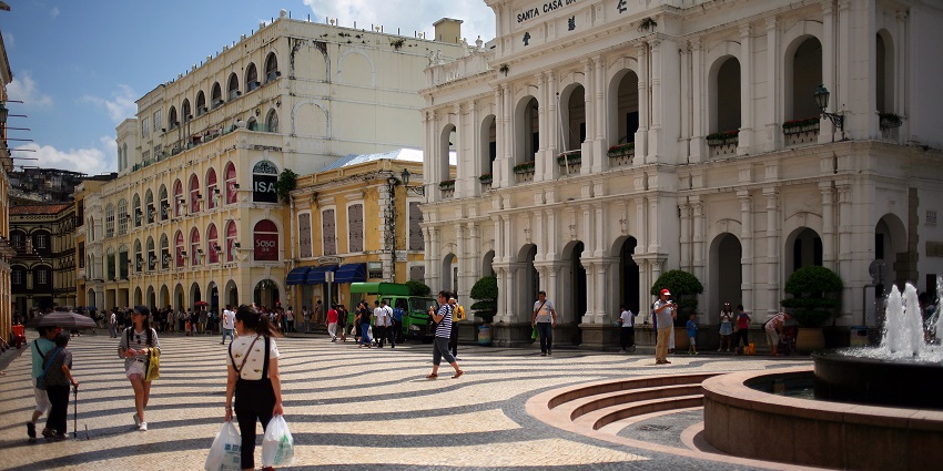 Senado Square with beautiful Portuguese-style architecture.