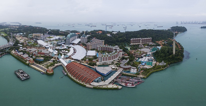 Settlements at the small Sentosa Island, a place to visit on the Singapore travel guide.