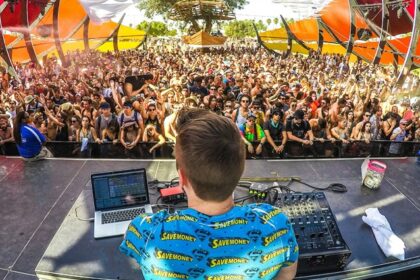 A view of the vibrant and colourful Shambhala Music Festival in British Columbia.