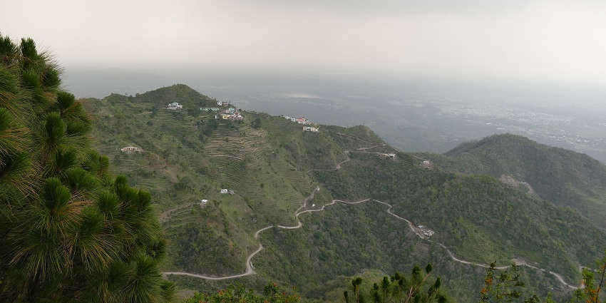 The Shivalik Range provides a stunning backdrop to Adventure park Morni Hills.