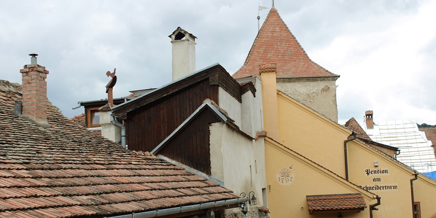 A breathtaking view of a castle in Sighișoara in Romania, one of the best places.