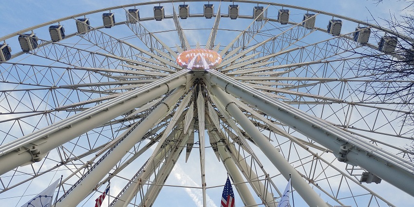 Skyview Atlanta offers panoramic views of the city skyline from the Ferris wheel.
