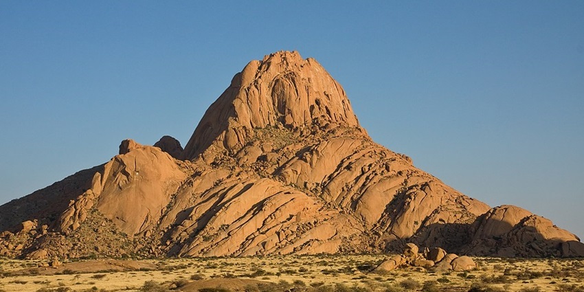 The panoramic view of the Spitzkoppe, the granite peak near Skeleton National Park.