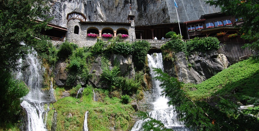 St. Beatus Caves and waterfalls is a network of caverns has underground lakes.