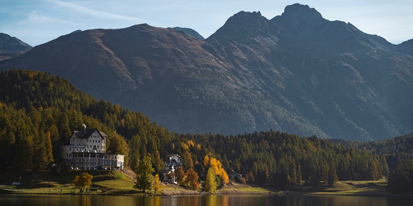 St. Moritz, a luxurious resort town in the Engadine Valley for travellers to visit.