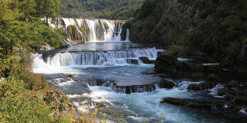 A picture of one of the beautiful Croatia waterfalls, located near the Una River.
