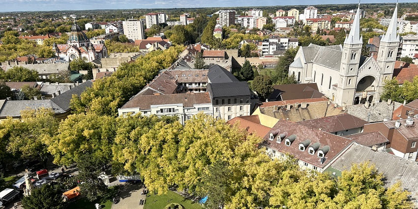 A view of the Cathedral of St. Teresa in Subotica, among the places to visit in Serbia.